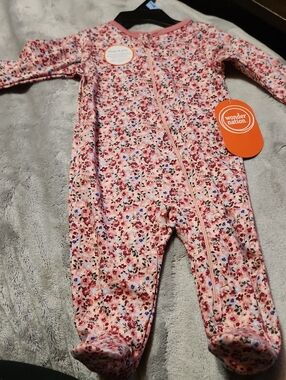 wonder nation Pink Floral Footed Baby One-Piece